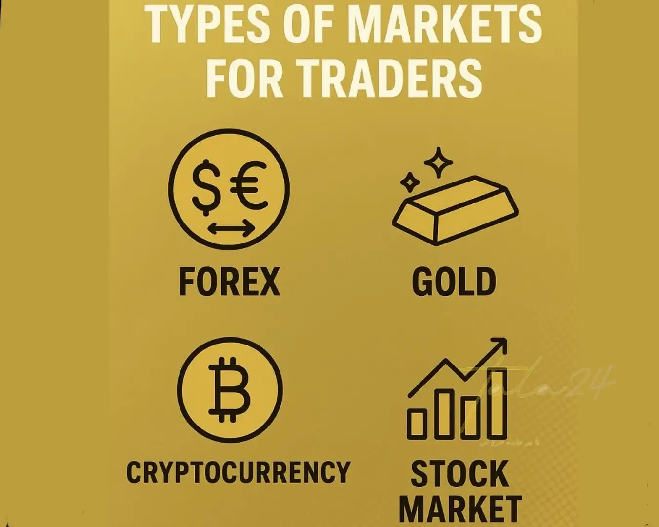 انواع بازارها برای تریدرها: فارکس، طلا، ارز دیجیتال، سهام